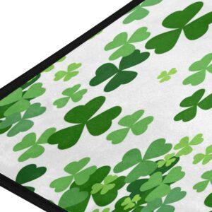 Lucky Clover Shamrocks Kitchen Rugs Non-Slip St Patrick Kitchen Mats 39 x 20 Inches Bath Runner Rug Doormats Area Mat Rugs Carpet Cushioned Mat for Home Decor