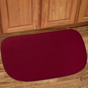 sweet home collection kitchen rug memory foam honeycomb slip non skid soft comfortable anti fatigue floor mat, 30" x 18", wine burgundy