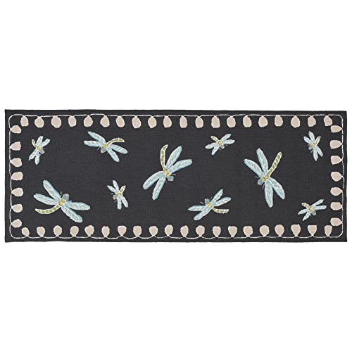 Liora Manne FRONTPORCH Indoor/Outdoor Hand Tufted Durable Area Rug - Traditional Casual Animal Dark (Dragonfly Midnight) (2' x 5')