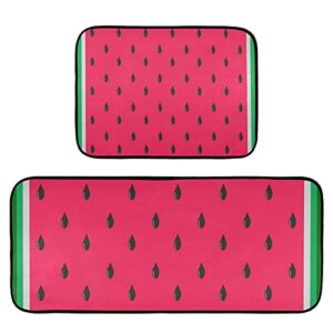watermelon kitchen rugs and mats set 2 piece non slip washable runner rug set of 2 for kitchen sink floor home decor laundry