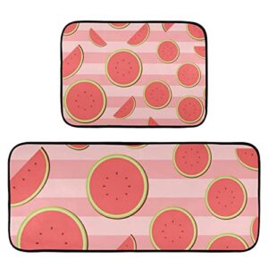 pieces watermelons kitchen rugs and mats set 2 piece non slip washable runner rug set of 2 for kitchen floor home sink ladunry office