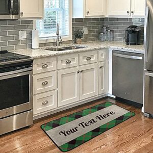 Sinestour Custom Buffalo Kitchen Rugs Non Slip Plaid Kitchen Mats Check Doormat Bathroom Runner Area Rug for Home Decor, Washable, 39 x 20 Inch