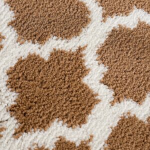 wunderlin Soft Trellis Kitchen Runner Rugs Collection Non-Slip Kitchen Washable Rugs for Kitchen Floor Set Carpet Kitchen Rugs Sets of Two (Brown)