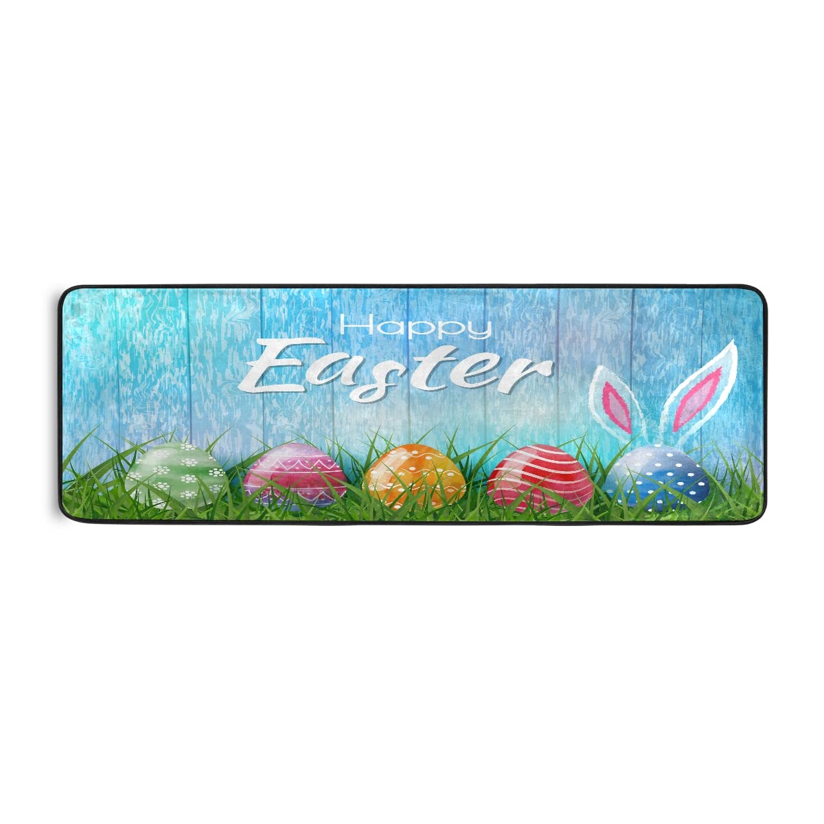 Happy Egg Easter Vintage Runner Rug Bath Rug Kitchen Area Mat Doormat Large Runner Carpet 72" X 24"