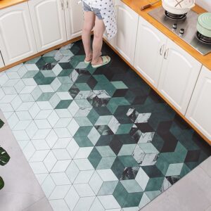 tcpick kitchen carpet comfort anti-fatigue kitchen non slip rubber backs padded kitchen runners waterproof oil-proof pvc leather carpet runners office bathroom mats,h,90x140cm(35x55in)