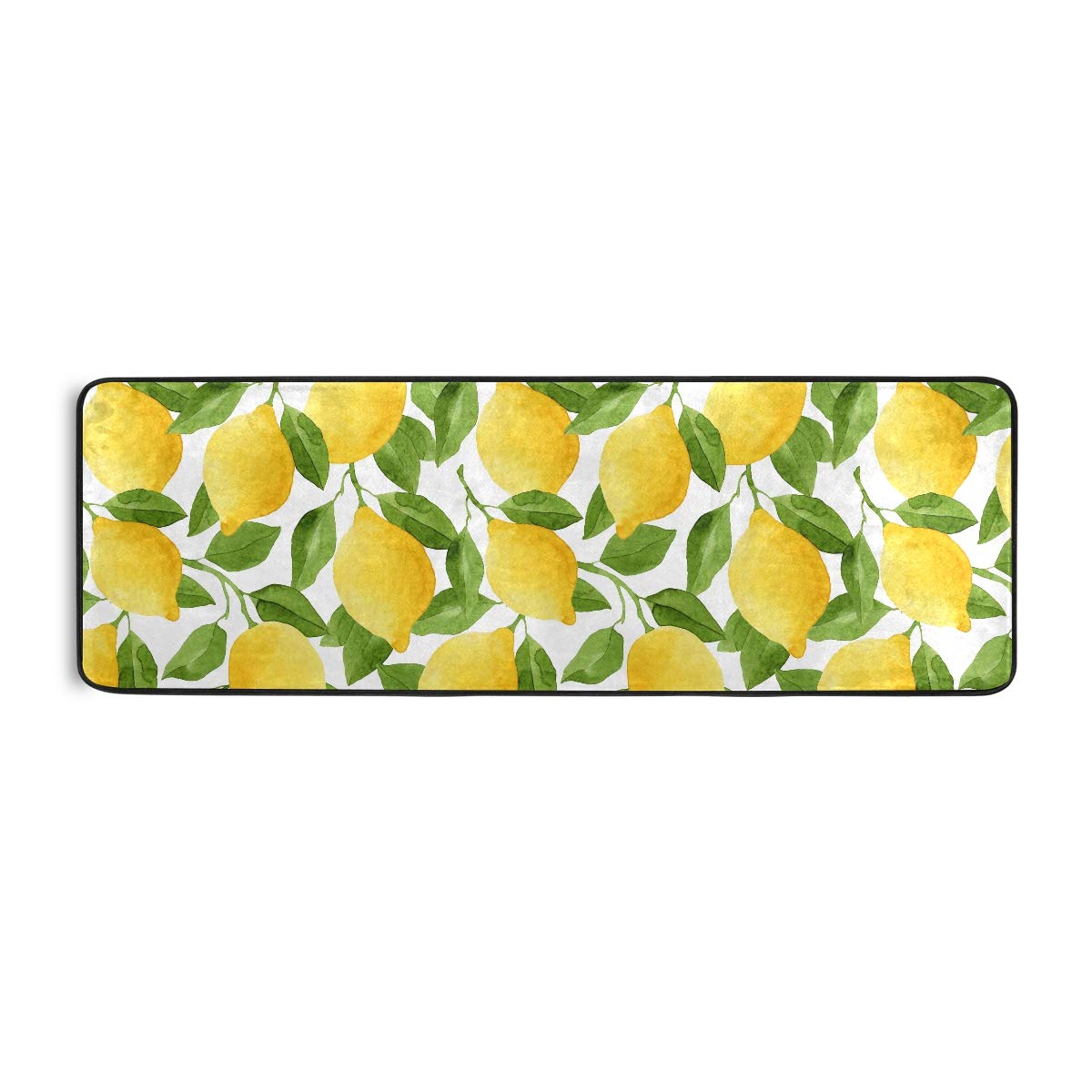 Lemon Bath Rug Runner Yellow Lime Tree Non Slip Area Mat Rugs for Bathroom Kitchen Entryway Shaggy Rug Soft Bedroom Carpet 72"x 24"