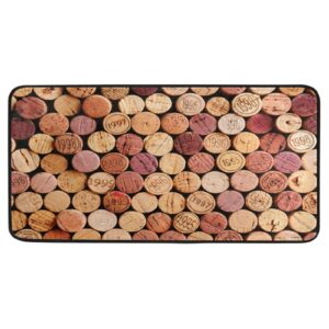 kitchen rug wine cork bathroom area floor mat washable non-slip bath carpet doormat 39x20 inch