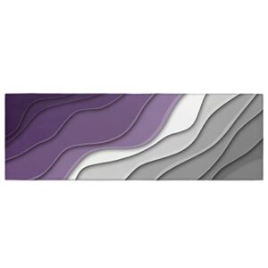2 pieces kitchen rug and mat sets, purple and gray kitchen mat standing floor mat absorbent doormats cushioned rugs, kitchen mat sets for indoor entrance sink abstract ombre geometric 23.6"x70.9"