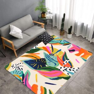 flower bath rug kitchen decor 3 ' x 5 ' area rugs machine washable area rugs runner for hallways no crease rubber backing - non skid - bedroom kitchen living & laundry room carpet