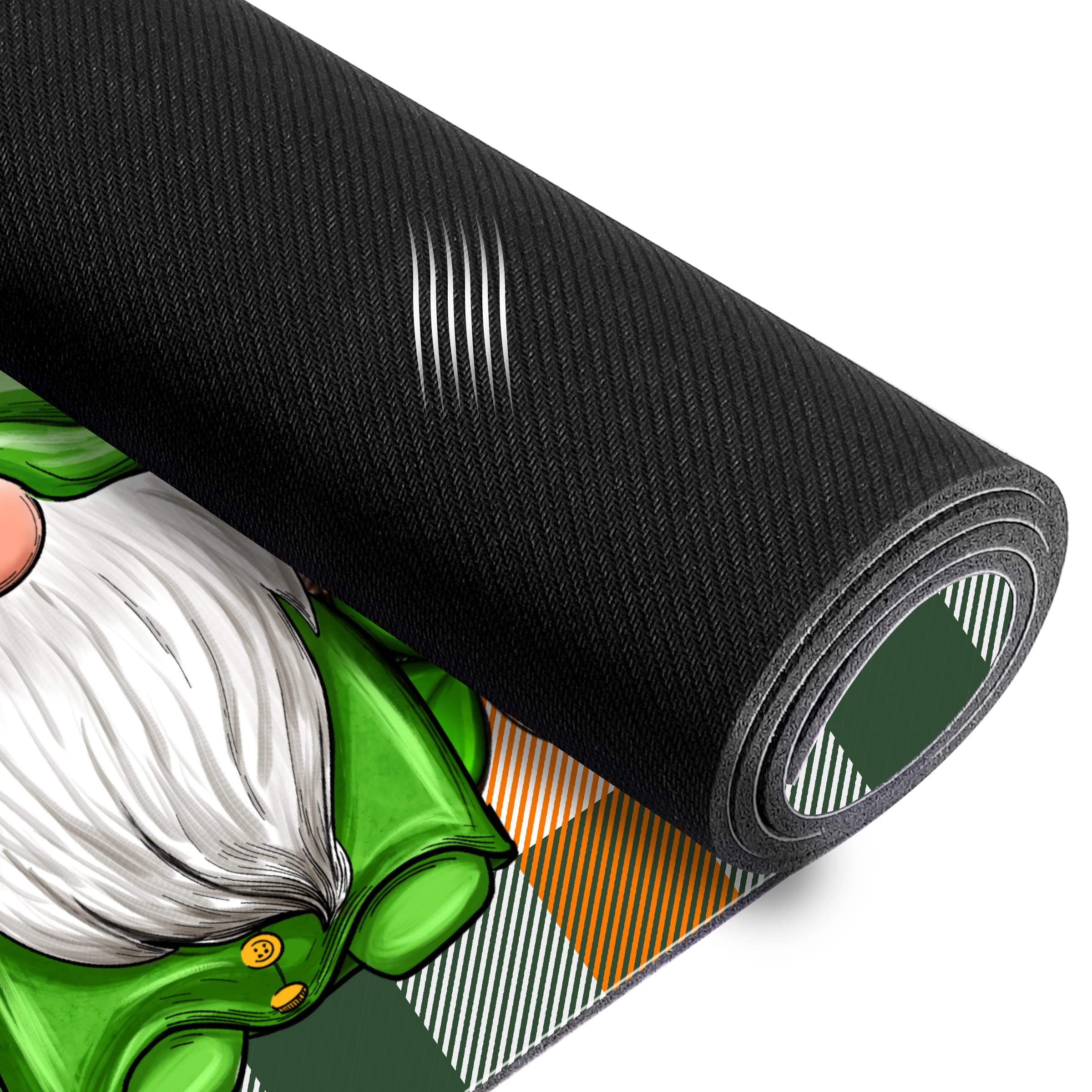 HOLVDENG St. Patrick's Day Gnome Kitchen Mat Set of 2 Non Slip Thick Kitchen Rugs and Mats for Floor Comfort Standing Mats for Kitchen, Sink, Office, 17"x47"+17"x28"