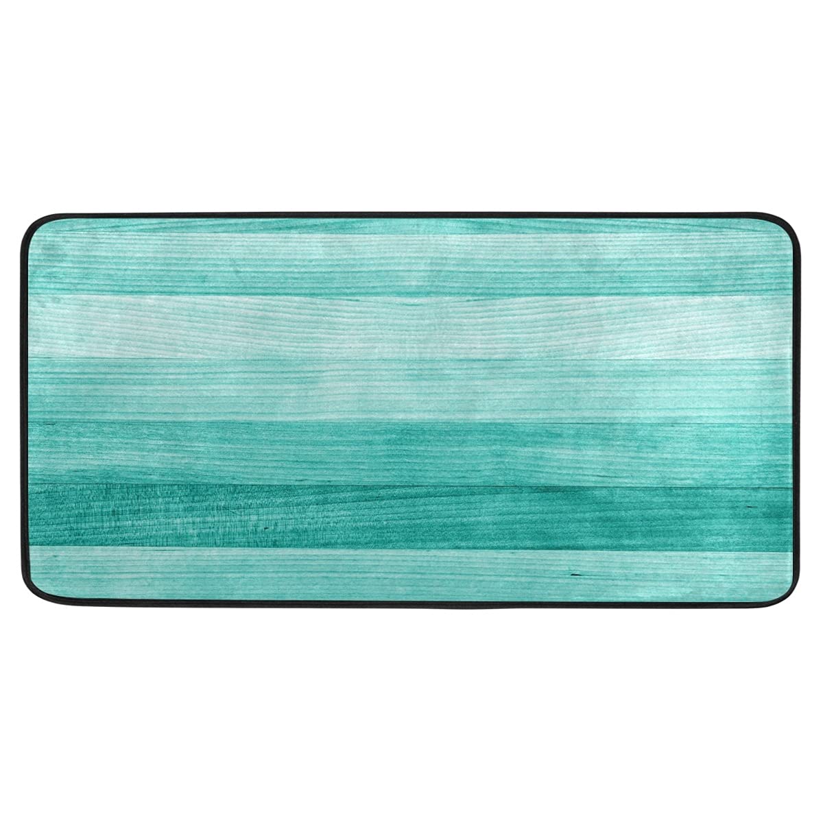 Kitchen Rugs Teal Turquoise Green Wood Non-Slip Kitchen Mats Bath Runner Rug Doormats Area Mat Rugs Carpet for Home Decor 39" X 20"…