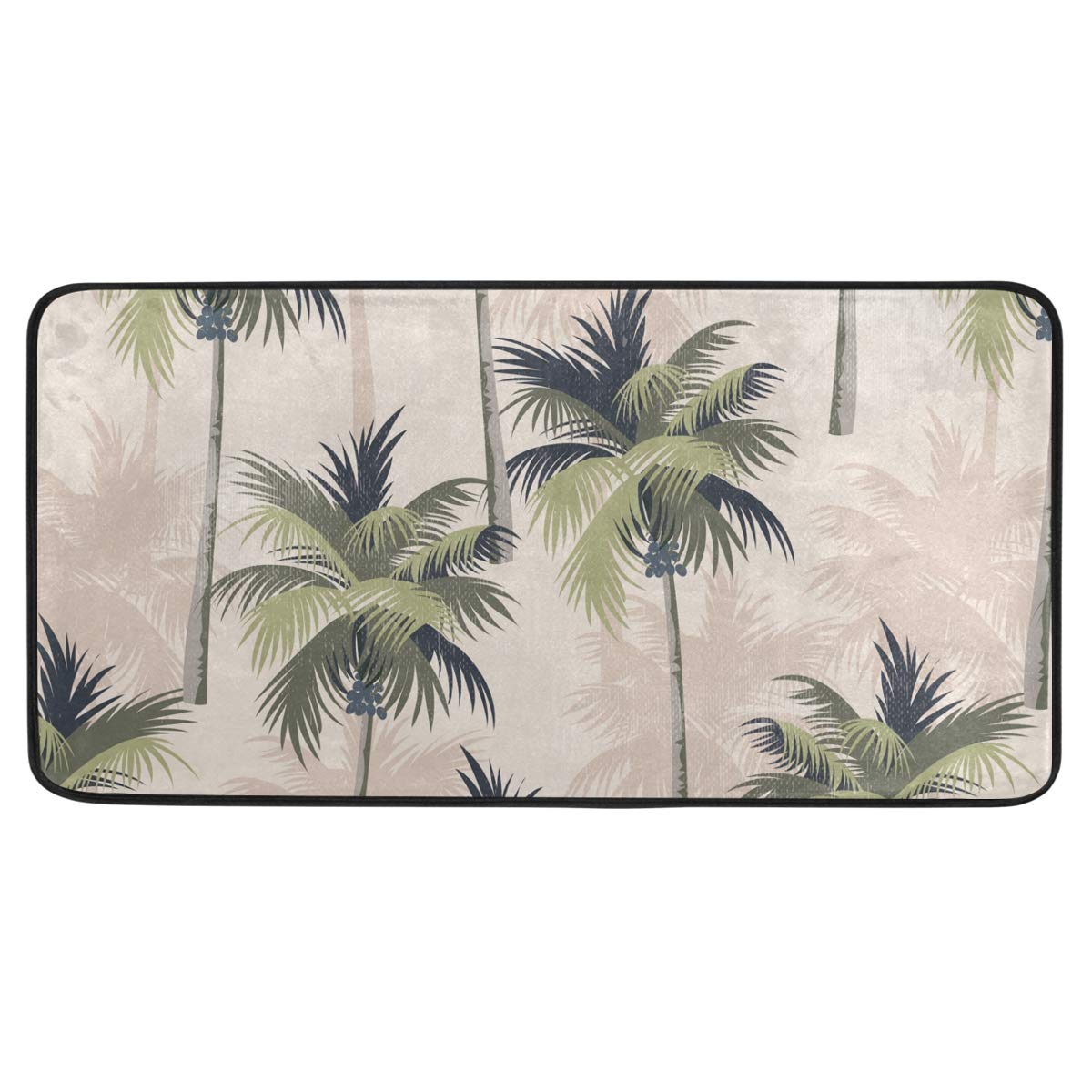 Kitchen Rugs Runner Vintage Tropical Palm Trees Comfort Floor Mat Bath Mats Bed Desk Bathroom Area Rug Long Doormat Carpet Home Hotel