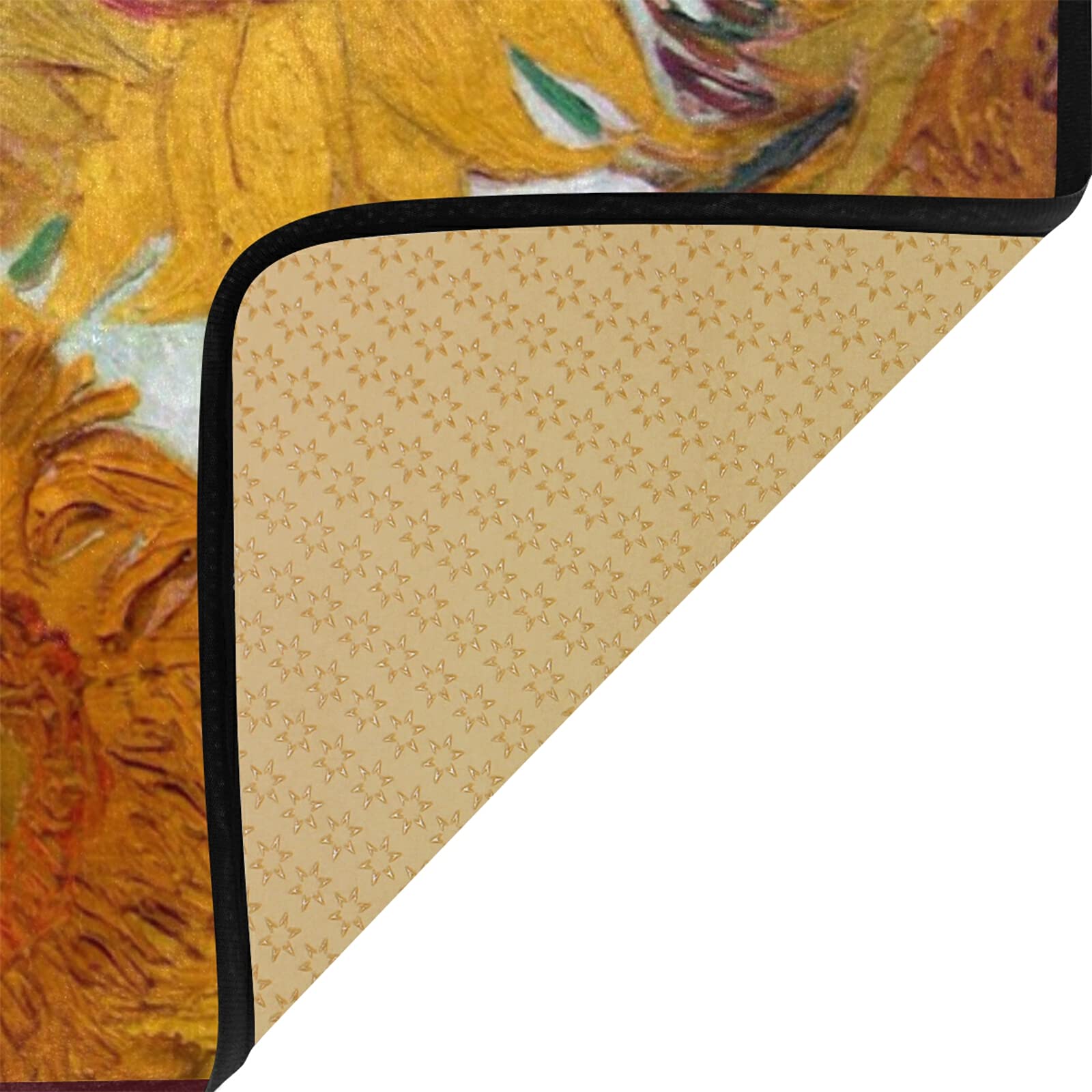 Kitchen Rug Mats Van Gogh Sunflower Bath Rug Runner Doormats Carpet for Home Decor, 39" X 20"