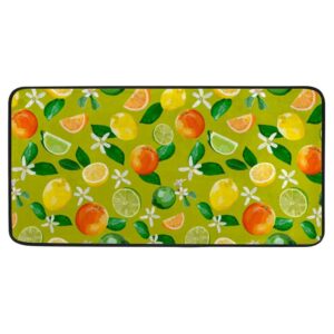 lemons and citrus fruits pattern indoor kitchen mat door mats welcome mats for front door non slip rug pads washable rugs 39" x 20"