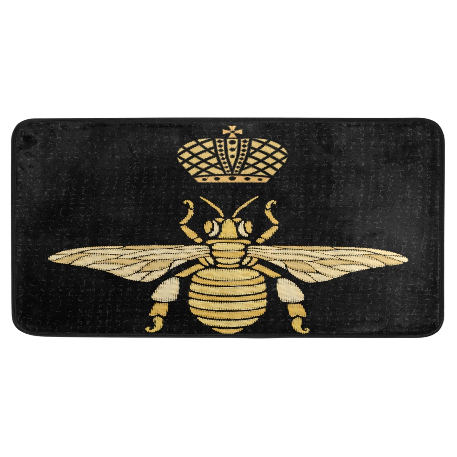 Gen Bee Crown Bumblebee Kitchen Rugs Floor Mat Anti Fatigue Kitchen Mats Non Skid Washable Bath Rug Runner Doormats Carpet Sink Mat Home Decor 39 X 20 inch