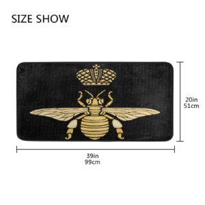 Gen Bee Crown Bumblebee Kitchen Rugs Floor Mat Anti Fatigue Kitchen Mats Non Skid Washable Bath Rug Runner Doormats Carpet Sink Mat Home Decor 39 X 20 inch