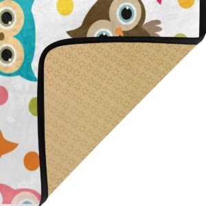 ZZAEO Kitchen Rugs Cute Seamless Colorful Owl Dot, 39 x 20 inch Kitchen Floor Mat Non Slip Standing Mat