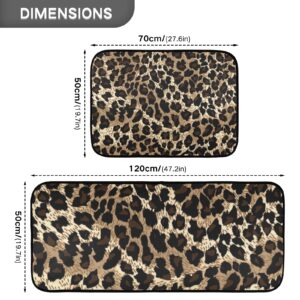 ALAZA Vintage Leopard Spot Pattern Kitchen Rug Set, 2 Piece Set, Non-Slip Floor Mat for Living Room Bedroom Dorm Home Decor, 19.7 x 27.6 Inch + 19.7 x 47.2 Inch