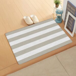 beige geometric stripe farm house antifatigue kitchen bath door mat cushioned runner rug,washable welcome floor sink mat,rustic contemporary waterproof non-slip comfort standing doormat,18"x47"