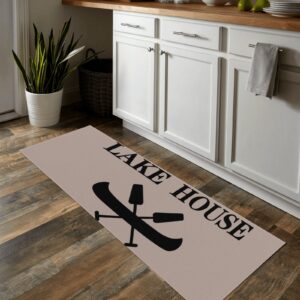 Lake House Personalized Kitchen Room Mat and Rug, Custom Floor Mat Anti-Slip Rugs for Kitchen, Floor Home, Office, Store, Laundry