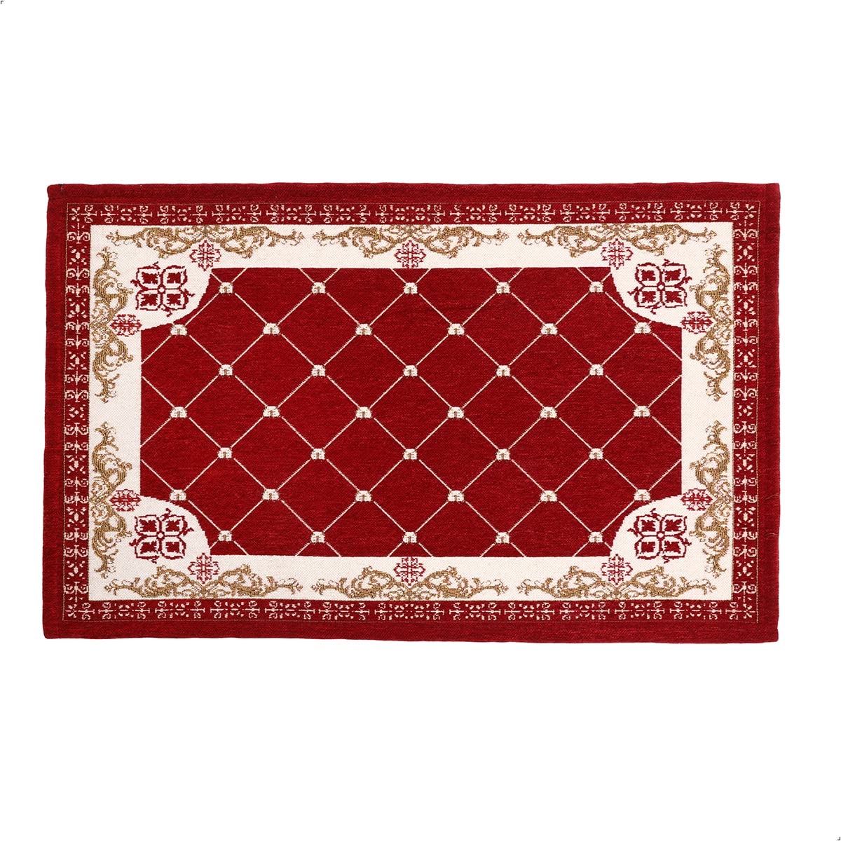 Tyrafry 19.6'' x 47.2'' Traditional Bath Rug Soft Bath Rug Slip Resistant Durable Foot Mat Plaid Bathroom Rug Soft Plush Machine Washable Microfiber Doormat, Red