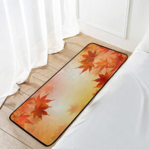 Thanksgiving Day Rugs Thanksgiving Autumn Leaves Golden Maple Rugs for Kitchen Bathroom Christmas Decorative Doormat Small Carpet Mat 39 x 20 inch