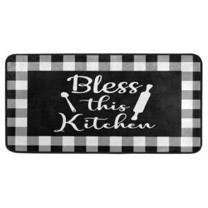 kitchen rug bless this kitchen 39 x 20 inch non-slip anti fatigue comfort entryway door mats perfect carpet for home decor