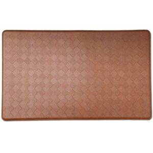 yuanimat kitchen anti fatigue floor mat,cushioned anti-fatigue pvc kitchen rugs - ergonomic comfort rug for kitchen,office,sink,laundry -non-slip standing desk mat (29.5 inch x 17.7 inch, grid-brown)