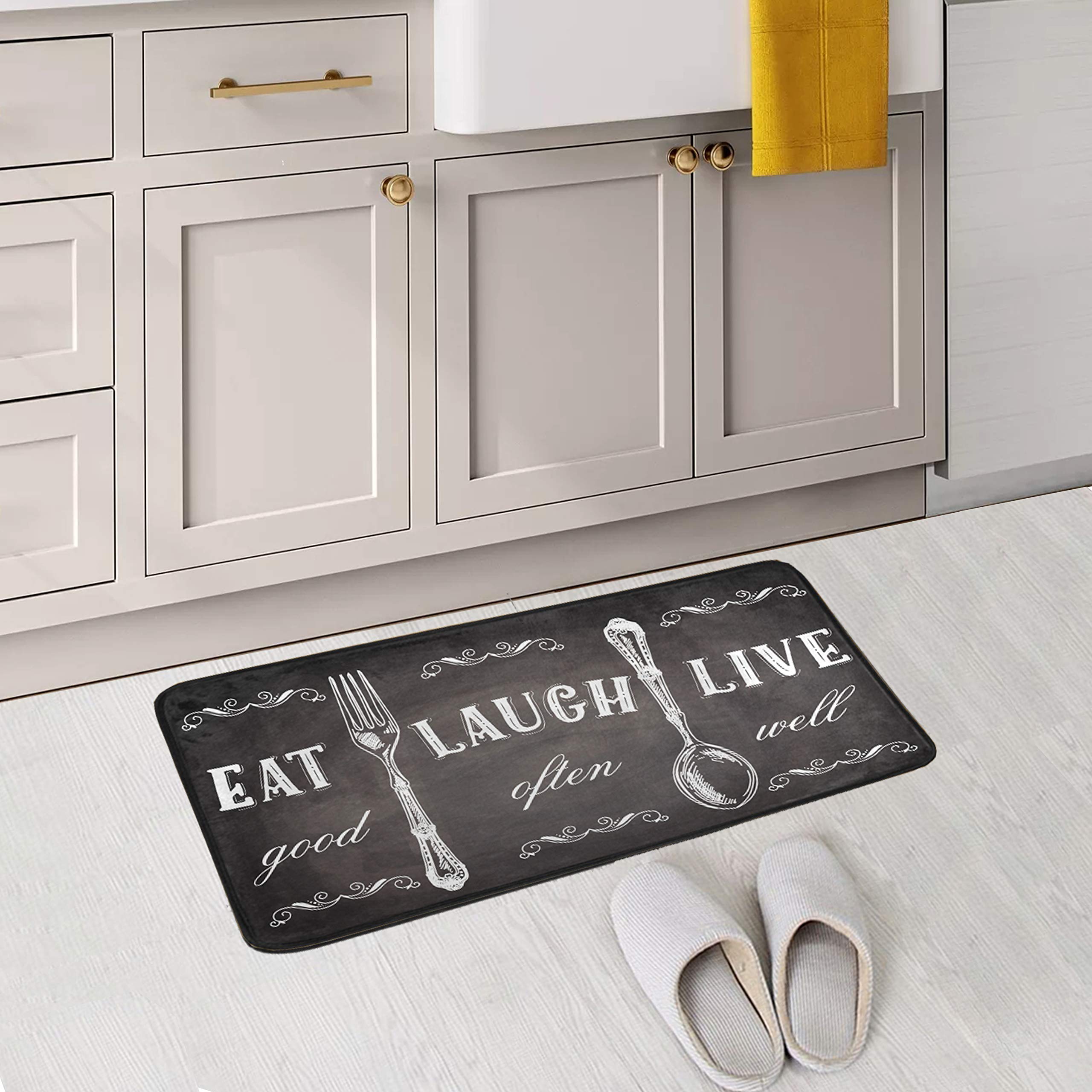 Knife Fork Kitchen Runner Rug Non Slip Area Mat Bath Rugs for Bathroom Indoor Carpet Doormat Floor Dirt Trapper Mats Shoes Scraper 39"x 20"