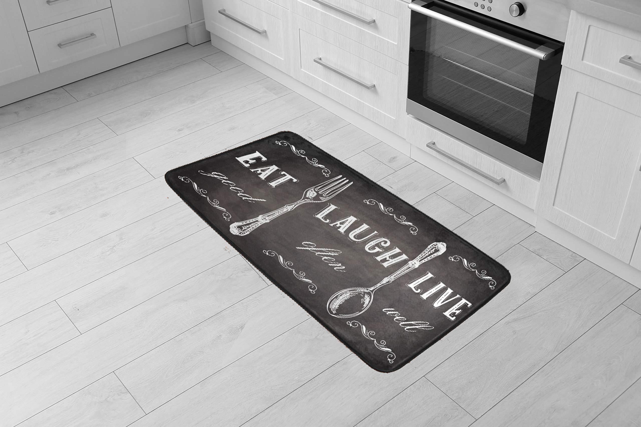 Knife Fork Kitchen Runner Rug Non Slip Area Mat Bath Rugs for Bathroom Indoor Carpet Doormat Floor Dirt Trapper Mats Shoes Scraper 39"x 20"