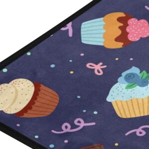 susiyo Kitchen Mat Cute Little Cupcakes Kitchen Rug Mat Anti-Fatigue Comfort Floor Mat Non Slip Oil Stain Resistant Easy to Clean Kitchen Rug Bath Rug Carpet for Indoor Outdoor Doormat