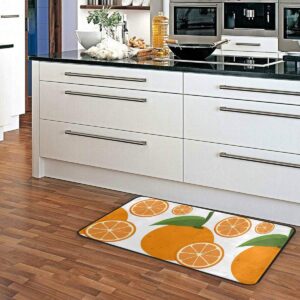 DOMIKING Floor Mats Kitchen Floor Rug - Oranges Fruits Non Slip Absorbent Kitchen Runner Rug Washable Anti-Fatigue Area Rug 20x20in for Kitchen Home Decoration Bathroom