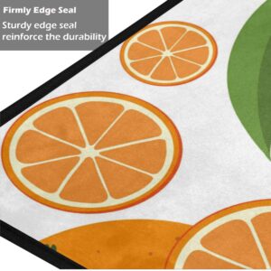 DOMIKING Floor Mats Kitchen Floor Rug - Oranges Fruits Non Slip Absorbent Kitchen Runner Rug Washable Anti-Fatigue Area Rug 20x20in for Kitchen Home Decoration Bathroom