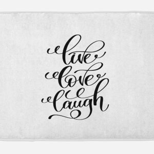 Nichpedr Live Laugh Love Hand Lettering Style Live Laugh Love Words Monochrome Design Entrance Way Rugs Doormats Soft Non-Slip Washable Bath Rugs Floor Mats for Home Bathroom Kitchen 16x24 Inch