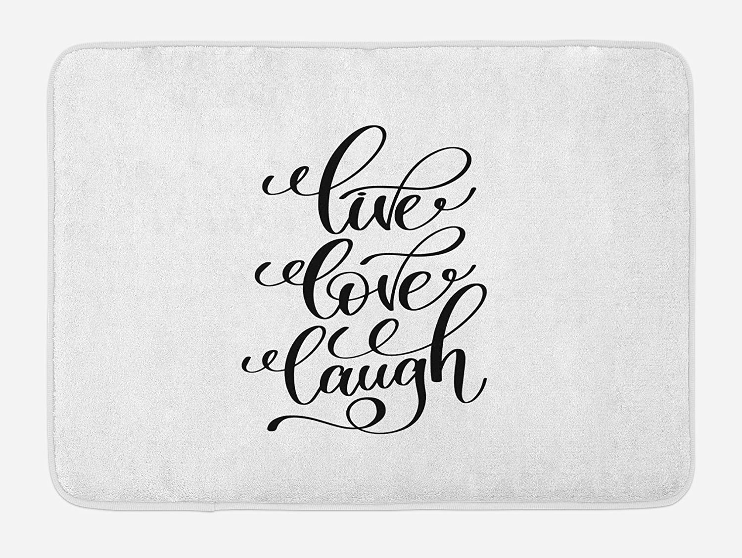 Nichpedr Live Laugh Love Hand Lettering Style Live Laugh Love Words Monochrome Design Entrance Way Rugs Doormats Soft Non-Slip Washable Bath Rugs Floor Mats for Home Bathroom Kitchen 16x24 Inch