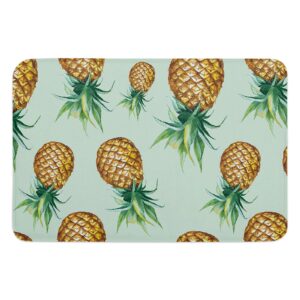 Front Door Mat Floor Mats for Home Decor, Retro Pineapple Memory Foam Runner Entryway Area Rug Non-Slip Absorbent Doormat Washable Rug, 18x30Inch Welcome Mats for Bedroom Decor Living Room Decor