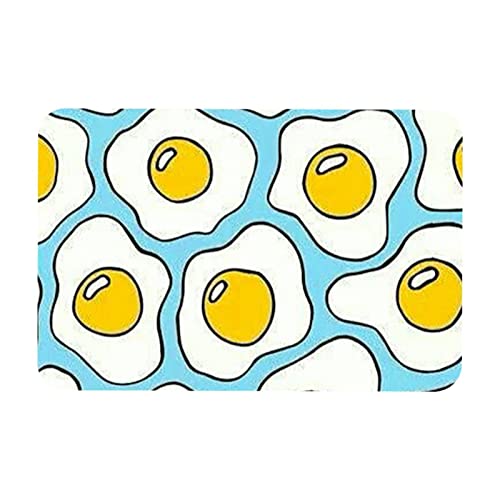 VBFOFBV Bathroom Rugs Absorbent Bath Mats for Bathroom Kitchen Bath Rugs Indoor Outdoor Area Rugs, Cartoon Poached Egg