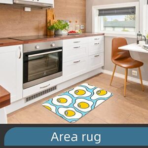 VBFOFBV Bathroom Rugs Absorbent Bath Mats for Bathroom Kitchen Bath Rugs Indoor Outdoor Area Rugs, Cartoon Poached Egg