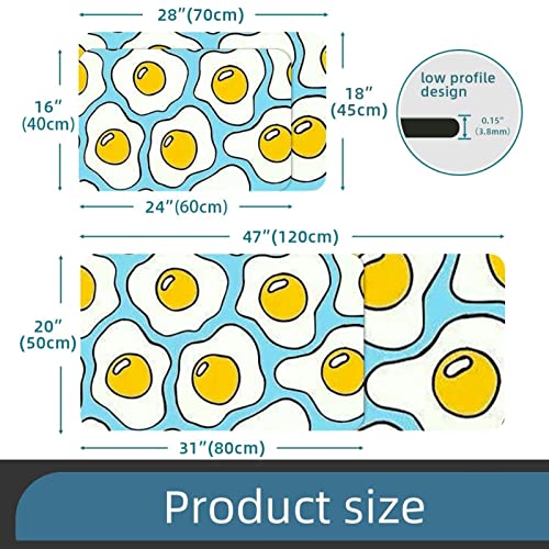 VBFOFBV Bathroom Rugs Absorbent Bath Mats for Bathroom Kitchen Bath Rugs Indoor Outdoor Area Rugs, Cartoon Poached Egg