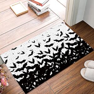 Door Mat for Bedroom Decor, Halloween Bats Floor Mats, Holiday Rugs for Living Room, Absorbent Non-Slip Bathroom Rugs Home Decor Kitchen Mat Area Rug 18x30 Inch