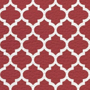 Prime Leader 2 Piece Non-Slip Kitchen Mat Rug Rubber Backing Doormat Set Classic Moroccan Trellis Geometric Lattice Red and White Kitchen Rugs Comfort Standing Mat PVC Leather Anti Fatigue Floor Mat