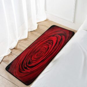 Kitchen Rugs Love Rose Red Flower Design Non-Slip Soft Kitchen Mats Bath Rug Runner Doormats Carpet for Home Decor, 39" X 20"