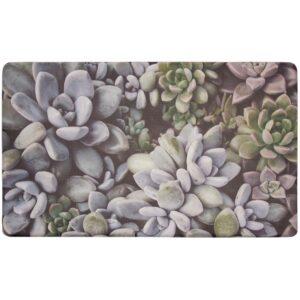 chef gear - anti-fatigue gelness kitchen mat, blossom succulents design, cushioned comfort chef mat, memory foam & skid-resistant, 18" x 30"