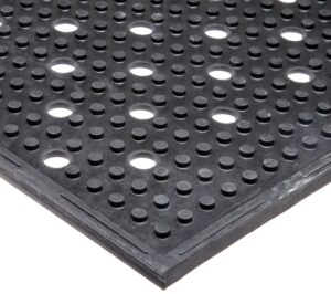 notrax t23 multi-mat ii reversible rubber drainage mat, 2' x 3' black