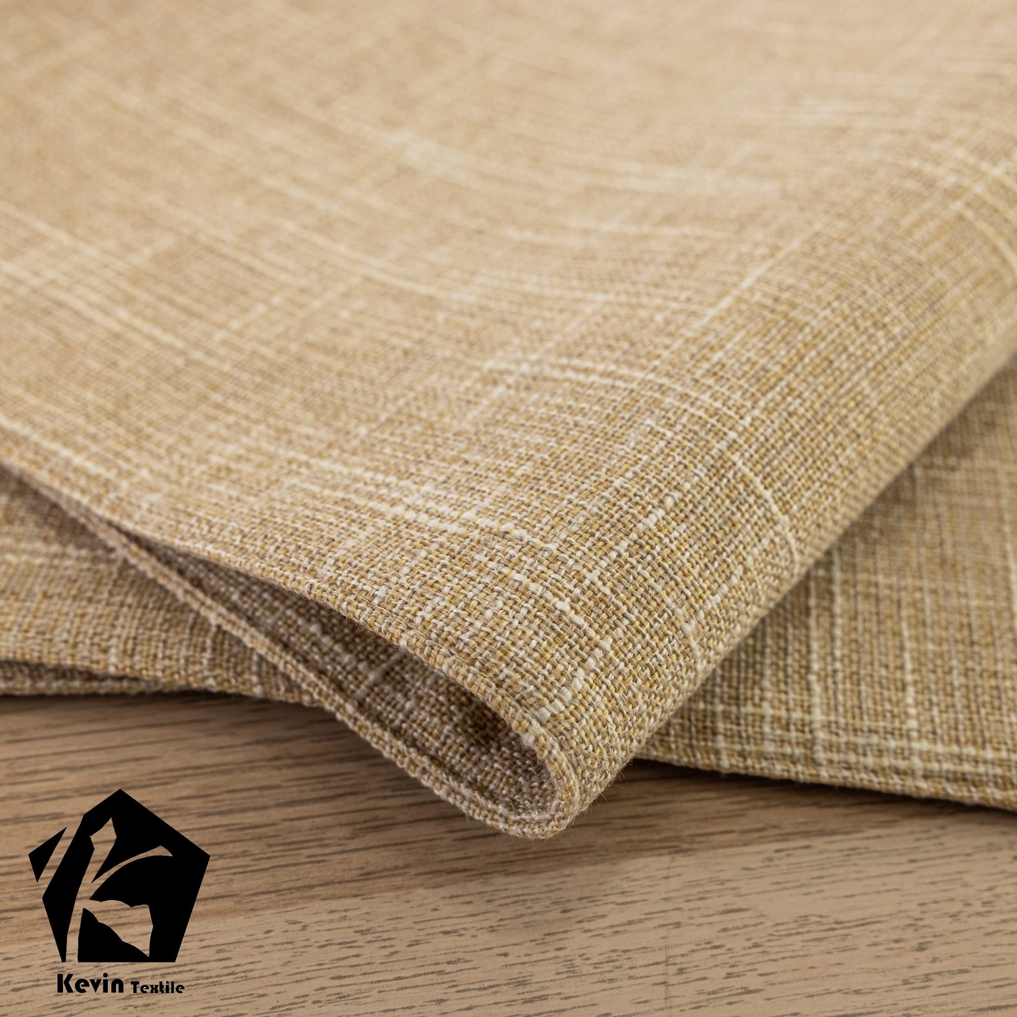 Kevin Textile Burlap Linen Placemats Set of 4 Heat Resistant Dining Table Place Mats Washable Kitchen Table Mats, 13 x19 inches, Cream Beige