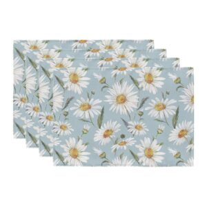 geeory daisy spring placemats 12x18 inch set of 4 summer table place mats farmhouse rustic holiday kitchen dining decoration for indoor outdoor dinner party décor…