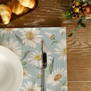 GEEORY Daisy Spring Placemats 12x18 Inch Set of 4 Summer Table Place Mats Farmhouse Rustic Holiday Kitchen Dining Decoration for Indoor Outdoor Dinner Party Décor…