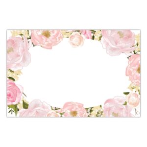 db party studio paper placemats pack of 25 easy cleanup disposable place mats gorgeous pink floral blooms border for bridal shower wedding reception woman's birthday dining table setting 17" x 11"