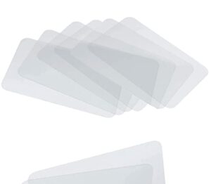 craftycrocodile clear plastic placemats set of 6 - table protector for dining room, kitchen counter, office desk, painting table, shelves - multi-use, flexible, durable, wipeable plastic sheets 18x12