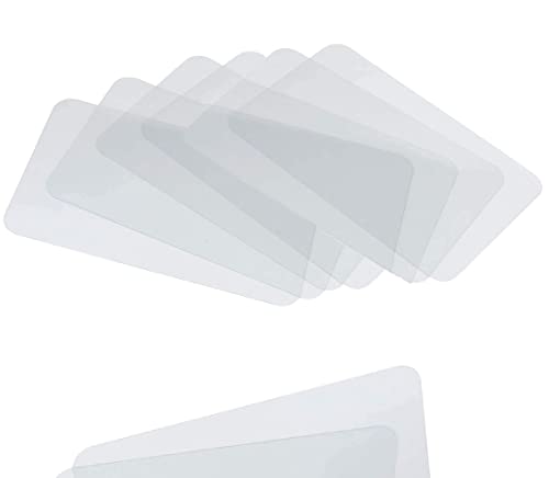 CraftyCrocodile Clear Plastic Placemats Set of 6 - Table Protector for Dining Room, Kitchen Counter, Office Desk, Painting Table, Shelves - Multi-Use, Flexible, Durable, Wipeable Plastic Sheets 18x12